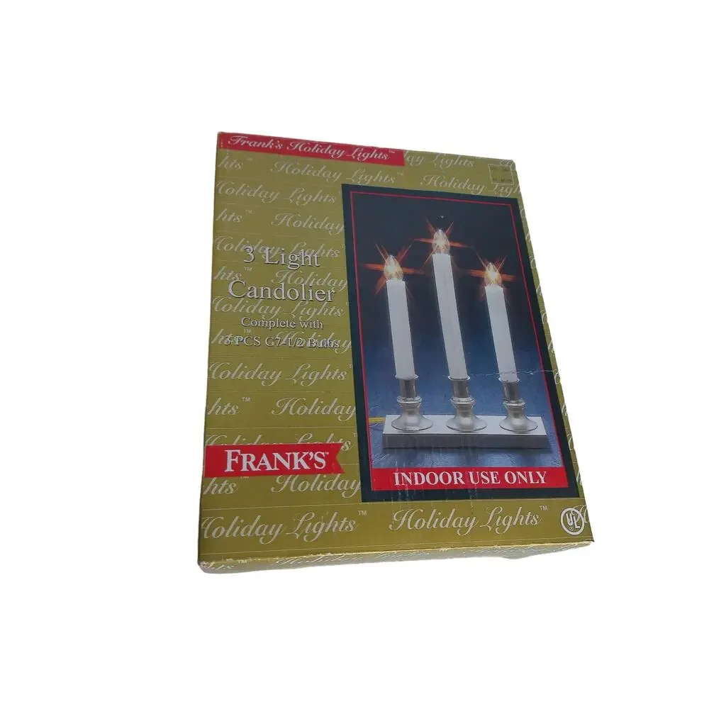 Vintage Frank's Holiday Lights 3-Lite Electric Christmas Window Candolier